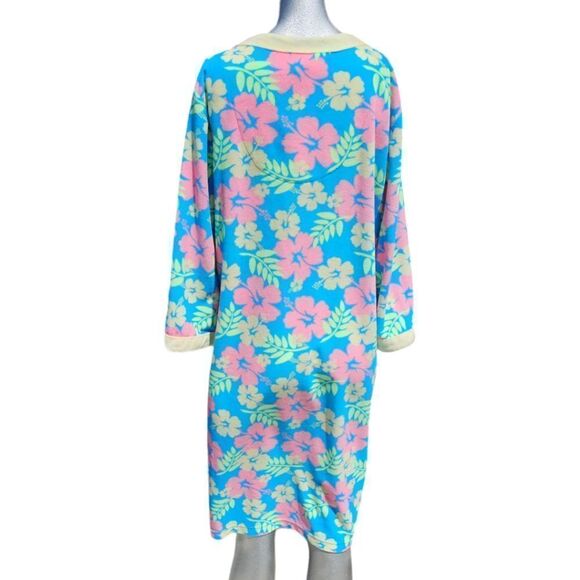 Vintage Jasmine Rose Tropical Floral Hawaiian Loungewear Pyjama Robe - Picture 7 of 10